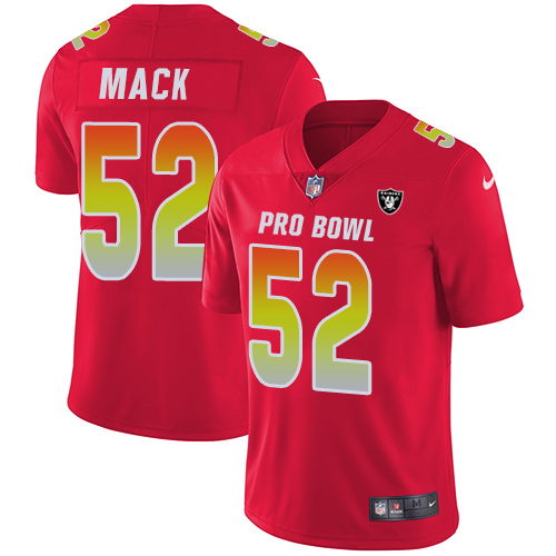 Nike Raiders #52 Khalil Mack Red Men's Stitched NFL Limited AFC 2018 Pro Bowl Jersey - Click Image to Close